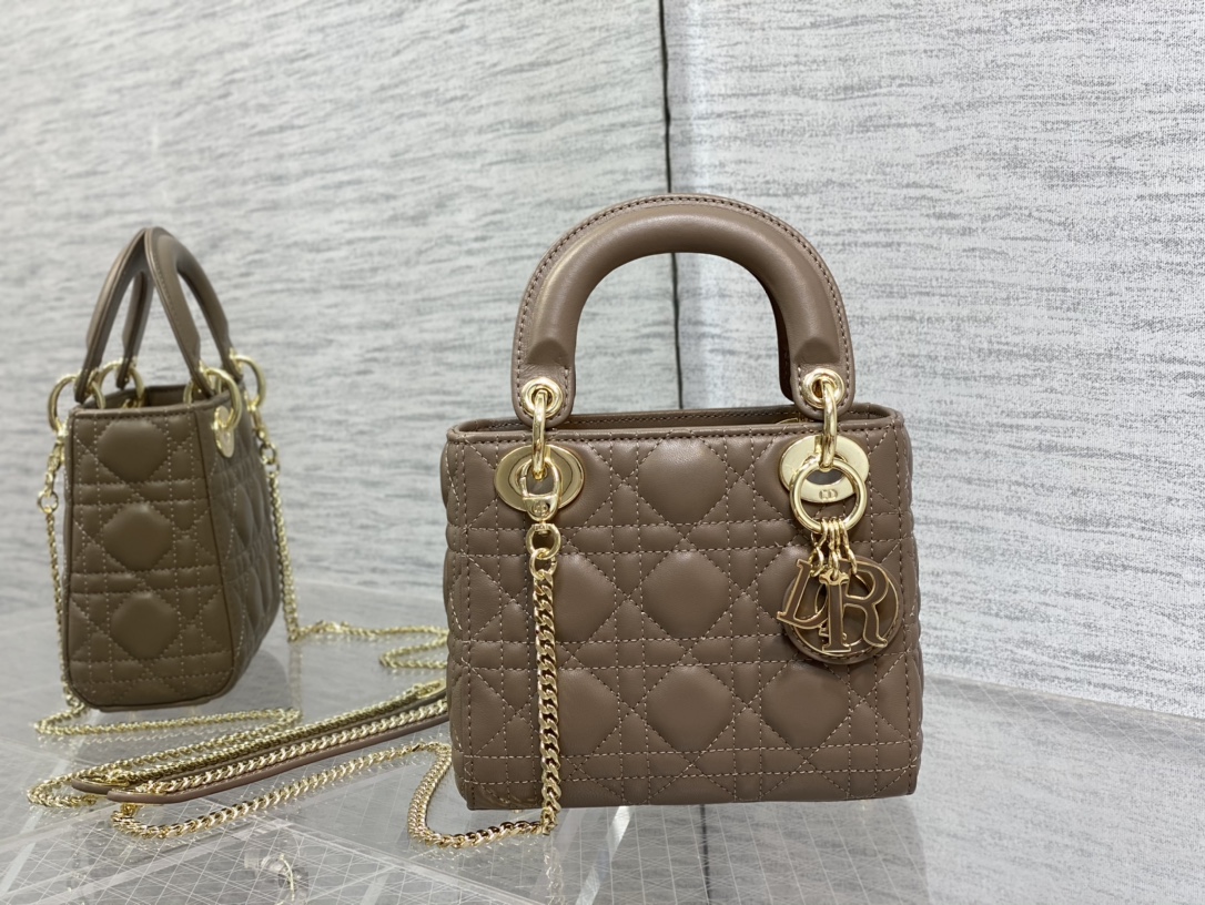 Mini Lady Dior Bag Khaki Cannage Lambskin